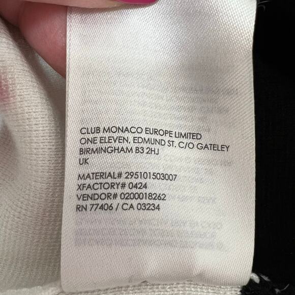 Club Monaco Milano Strapless Maxi Dress Bodycon Cocktail Black White Stripe Sz S - Picture 11 of 11